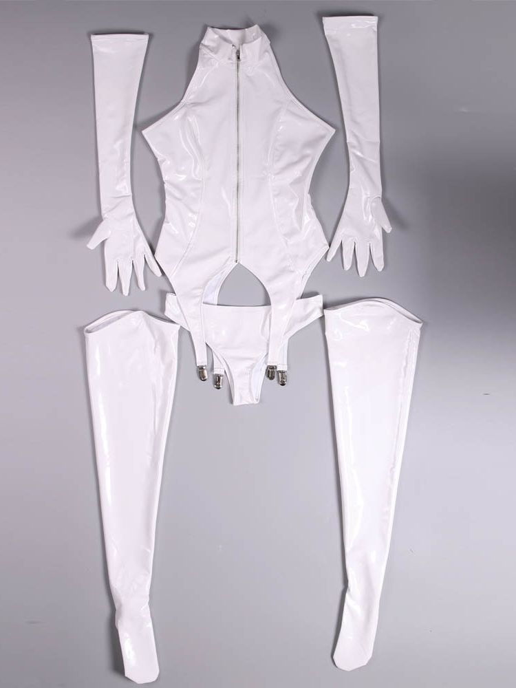 Body Jewelry Waterproof - Wet Look PVC Catsuit, brilhante couro