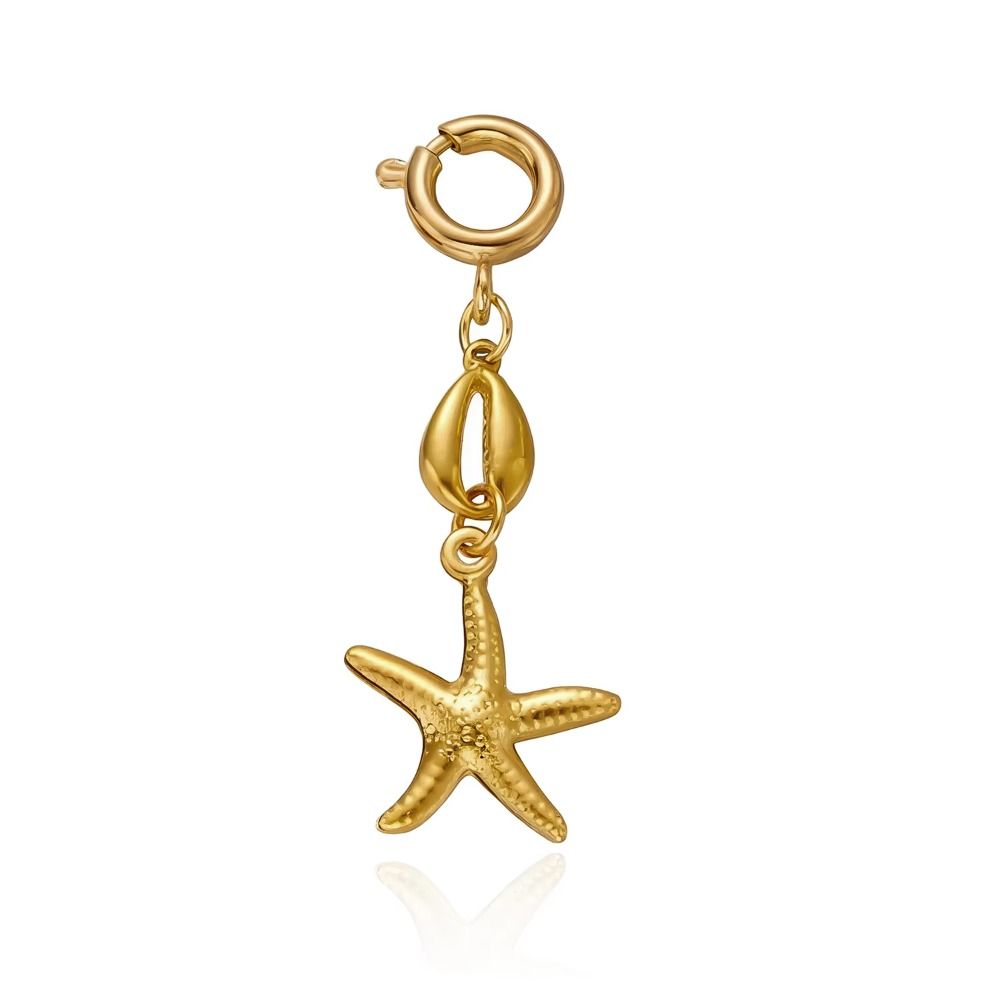 Body Jewelry Hangers - Charmoso Chaveiro de Concha Estrela-do-mar com