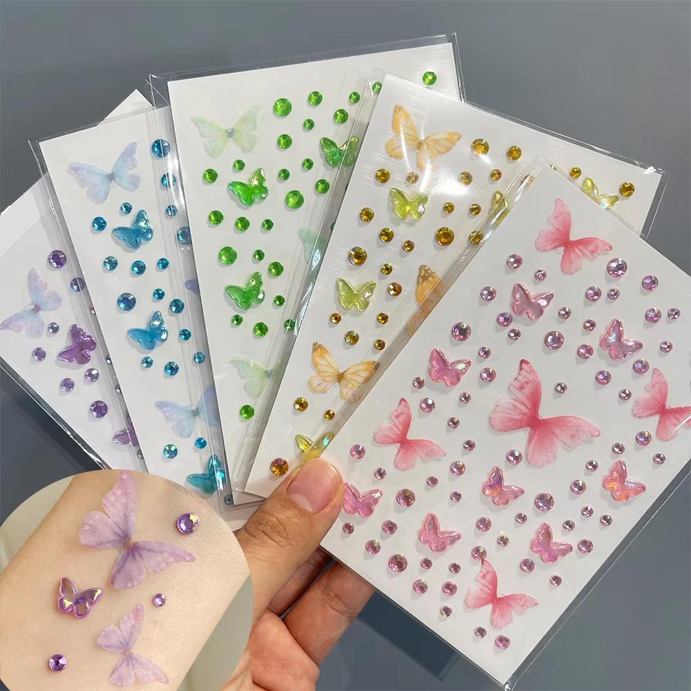 Body Jewelry Diamond - 1sheet olhos rosto maquiagem borboleta cristal