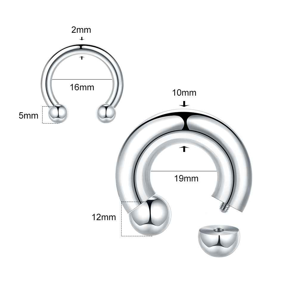 Anel de ferradura de aço inoxi - Body Jewelry Hangers avaliação e preço