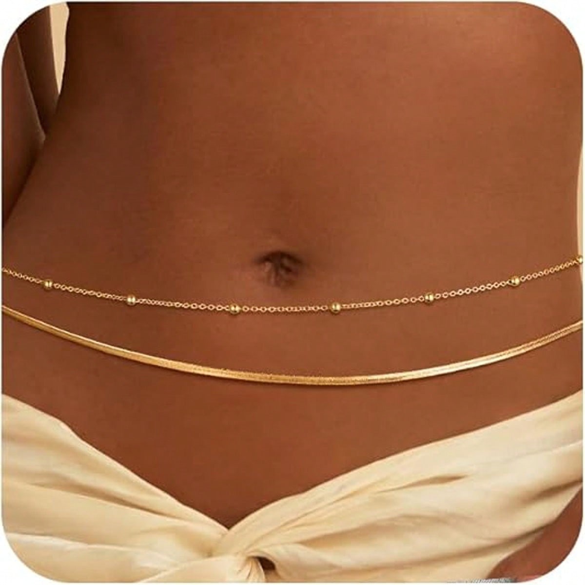 Corrente de Cintura Dourada Fe - Body Jewelry Waterproof avaliação e preço