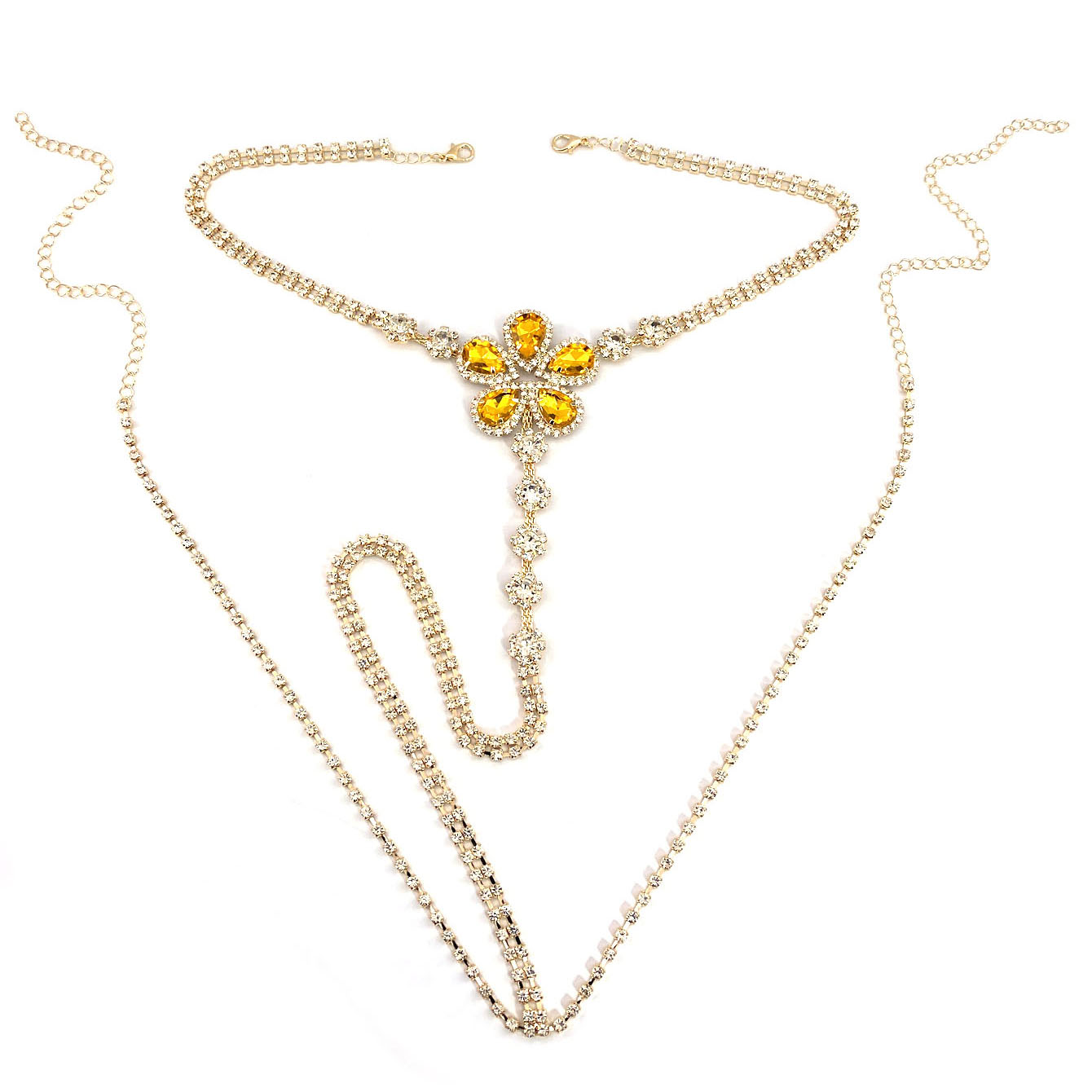 1pc em forma de flor sexy stra - Body Jewelry Rhinestone avaliação e preço